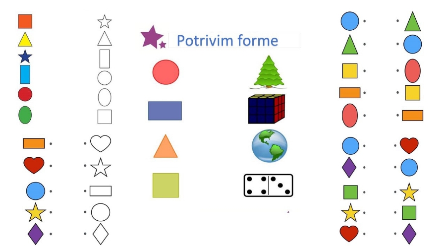 Fise de activitati 2-3 ani - Joc de potrivire cu forme geometrice